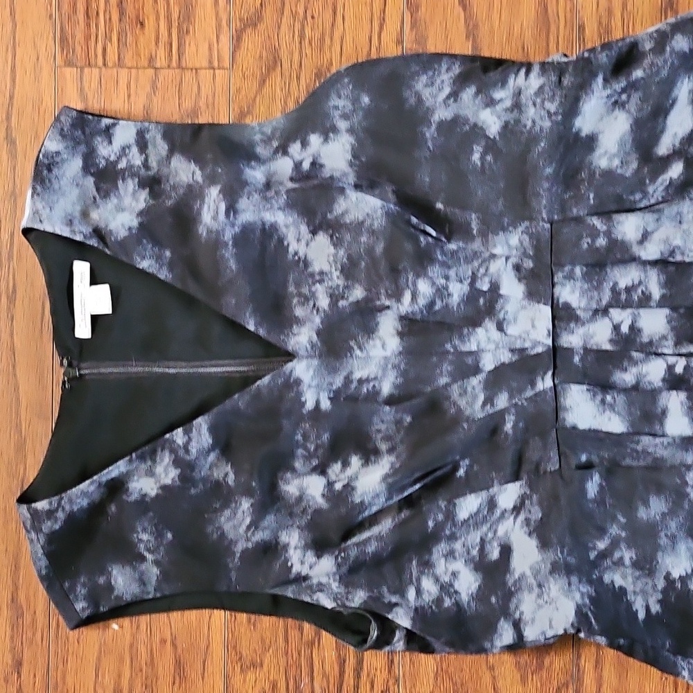 Cold Water Creek Cloud Print Chiffon Dress Black/ Grey Size 12 P - Picture 5 of 7